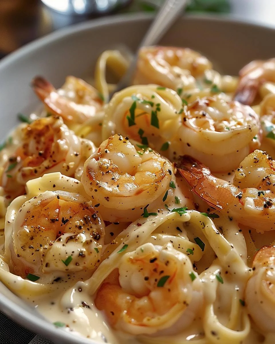 Easy Cajun Shrimp Alfredo Recipe for Dinner finished dish