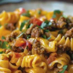 Easy Cheesy Beef Taco Pasta for Busy Nights finished dish