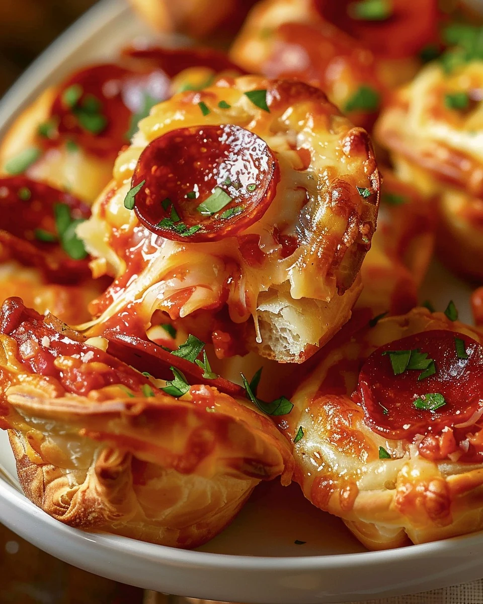 Easy Cheesy Pepperoni Pizza Puffs - Quick & Delicious finished dish