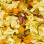 Easy Cheesy Tortellini with Bacon and Brussels Sprouts Recipe finished dish