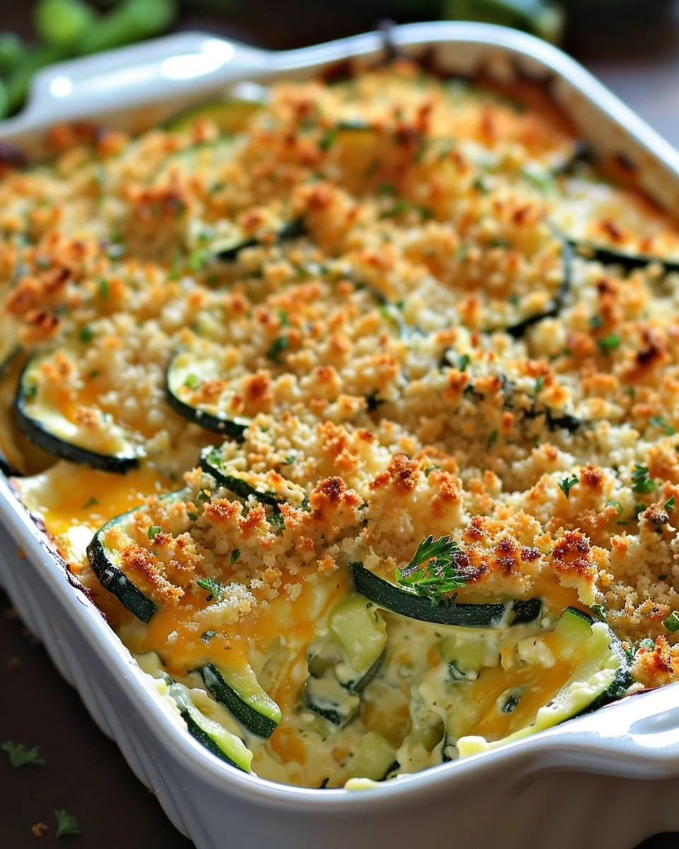 Easy Cheesy Zucchini Casserole: Comfort Food Delight finished dish