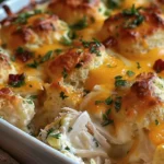 Easy Chicken Bubble Biscuit Bake Casserole Recipe finished dish