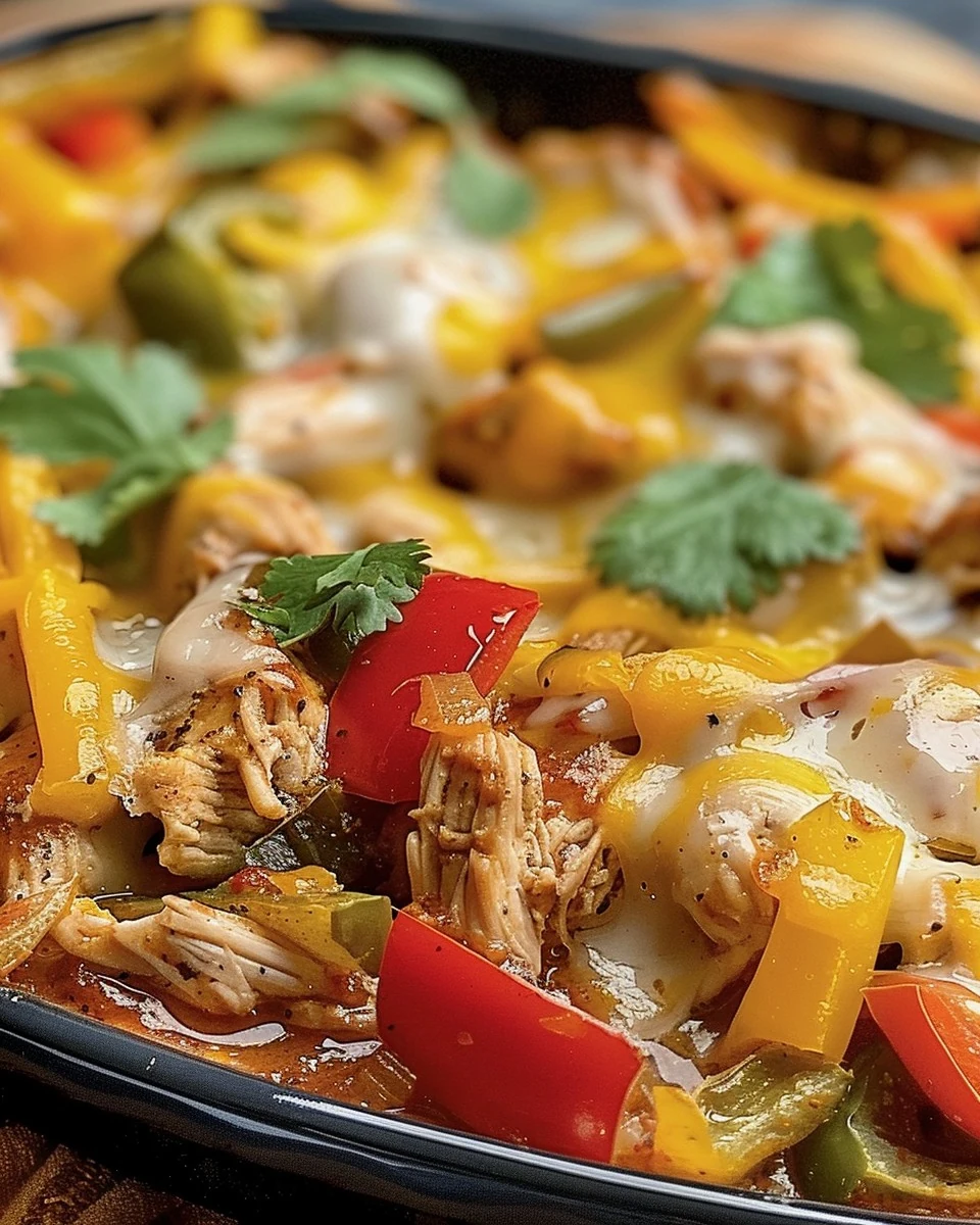 Easy Chicken Fajita Casserole Recipe for Family Dinners finished dish