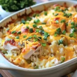 Easy CHICKEN RICE RONI CASSEROLE Recipe finished dish