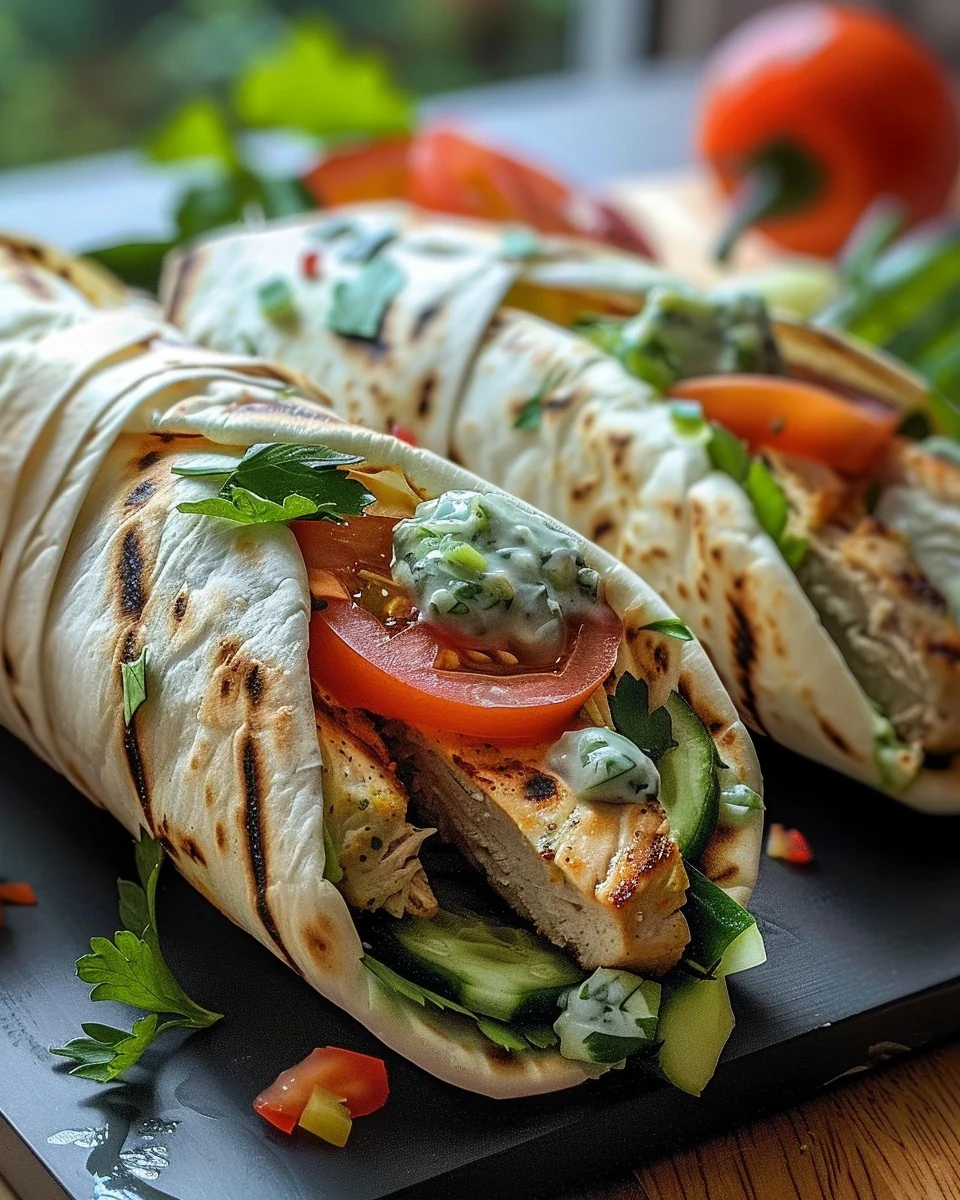 Easy Chicken Tzatziki Wraps Recipe in 30 Minutes finished dish