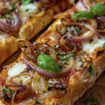 Easy Ciabatta Pizzas with Sticky Onions Recipe finished dish