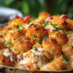 Easy Cracked Out Chicken Tater Tot Casserole Recipe finished dish