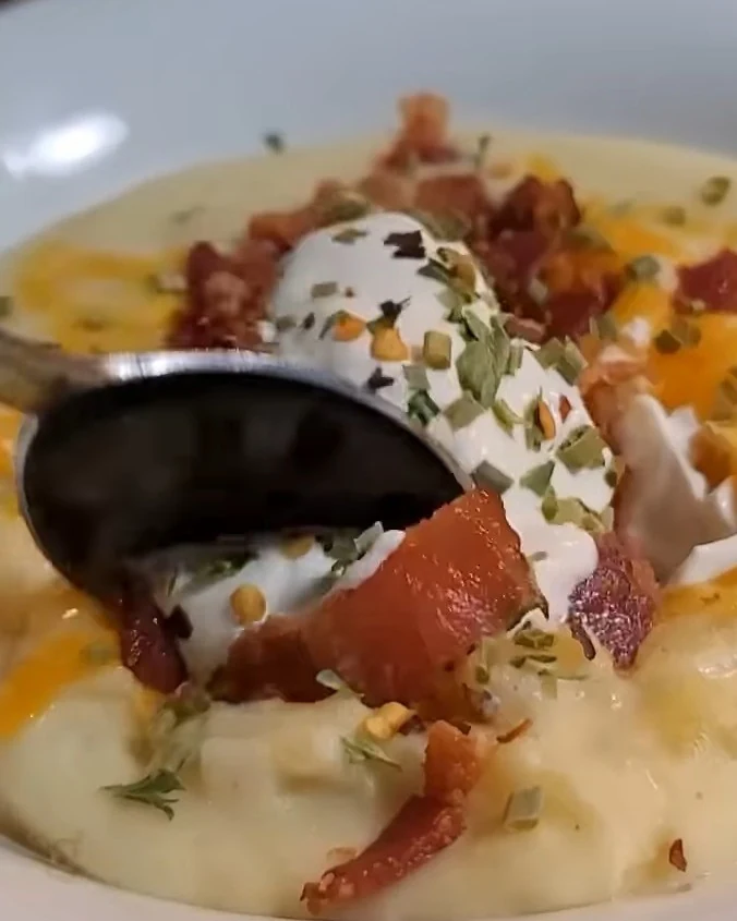 Easy Crock Pot Crack Potato Soup Recipe for Comfort finished dish