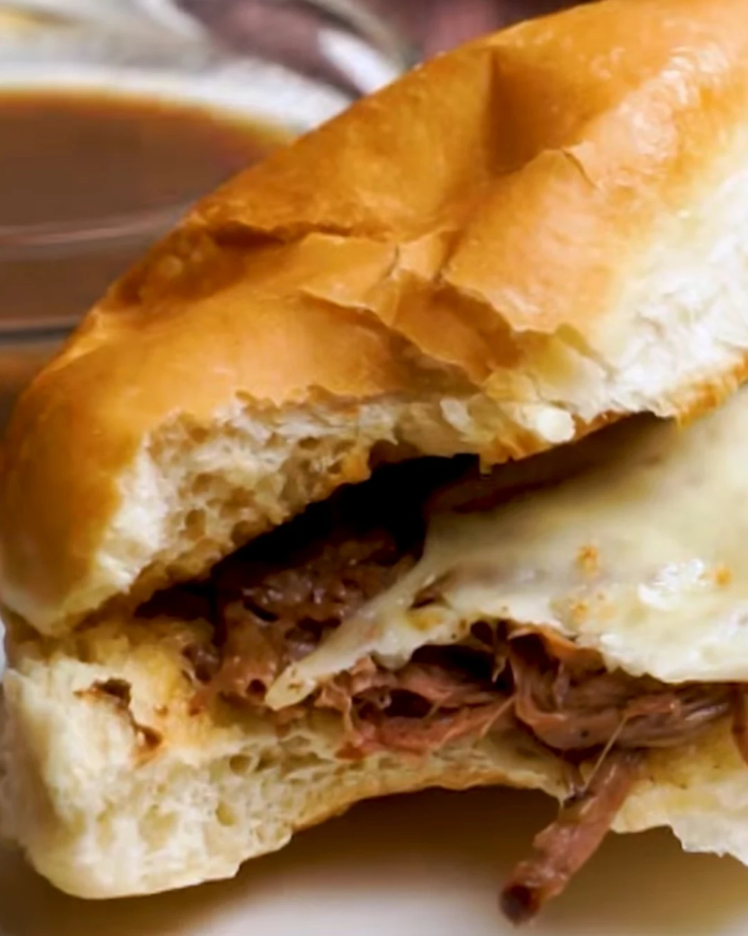 Easy Crockpot French Dip Sandwich Recipe for Dinner finished dish