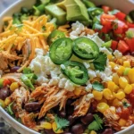 Easy Crockpot Mexican Chicken Bowls Recipe finished dish
