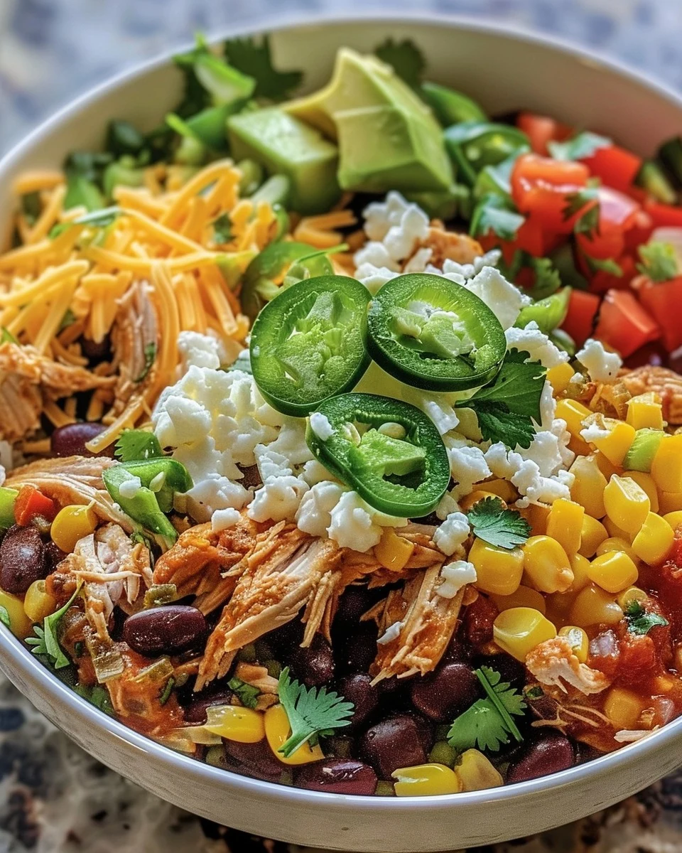Easy Crockpot Mexican Chicken Bowls Recipe finished dish