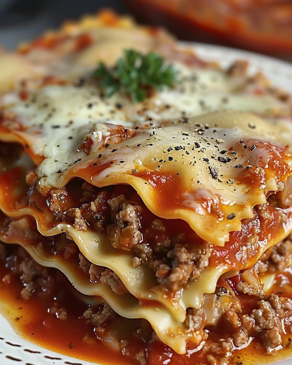 Easy Crockpot Ravioli Lasagna Recipe for Busy Nights finished dish
