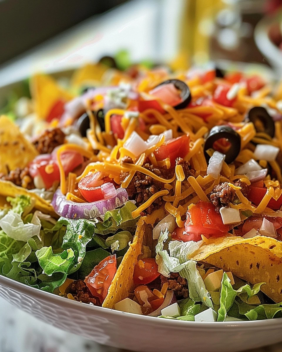 Easy DORITO TACO SALAD Recipe for Any Occasion finished dish