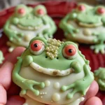 Easy Frog Cookies - Chocolate Covered and Pretzels Recipe finished dish