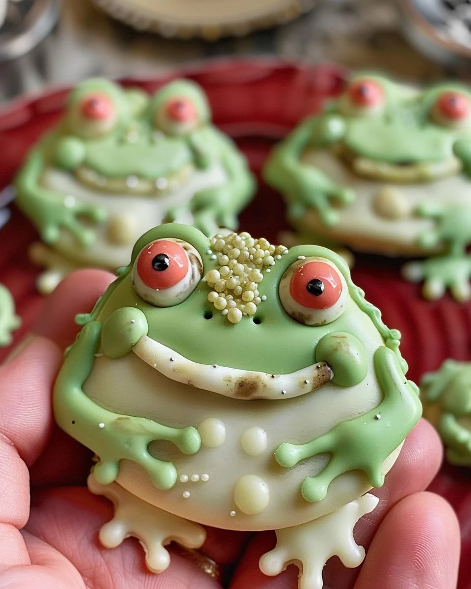 Easy Frog Cookies - Chocolate Covered and Pretzels Recipe finished dish