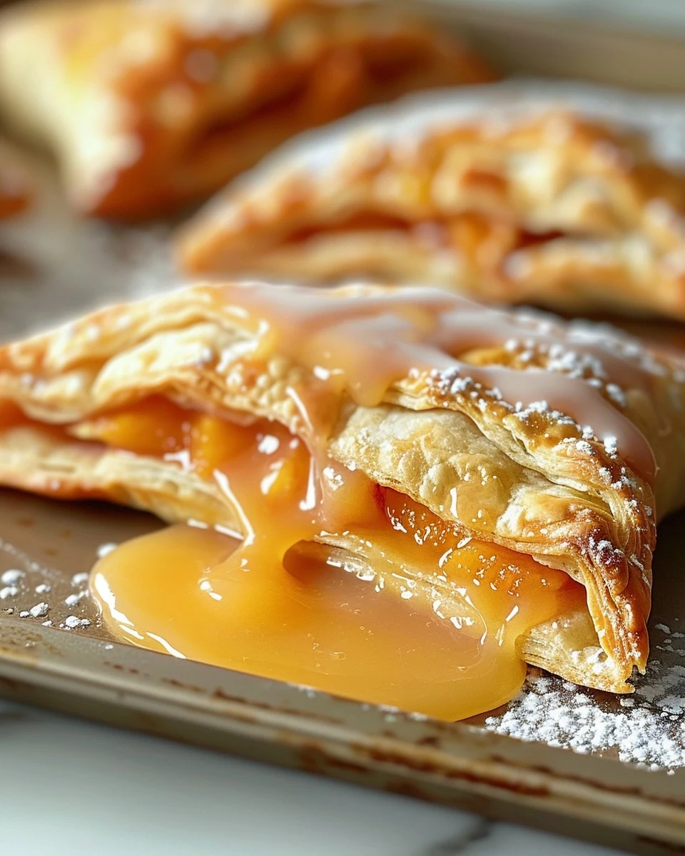 Easy Golden Peach Turnover Recipe for Sweet Indulgence finished dish
