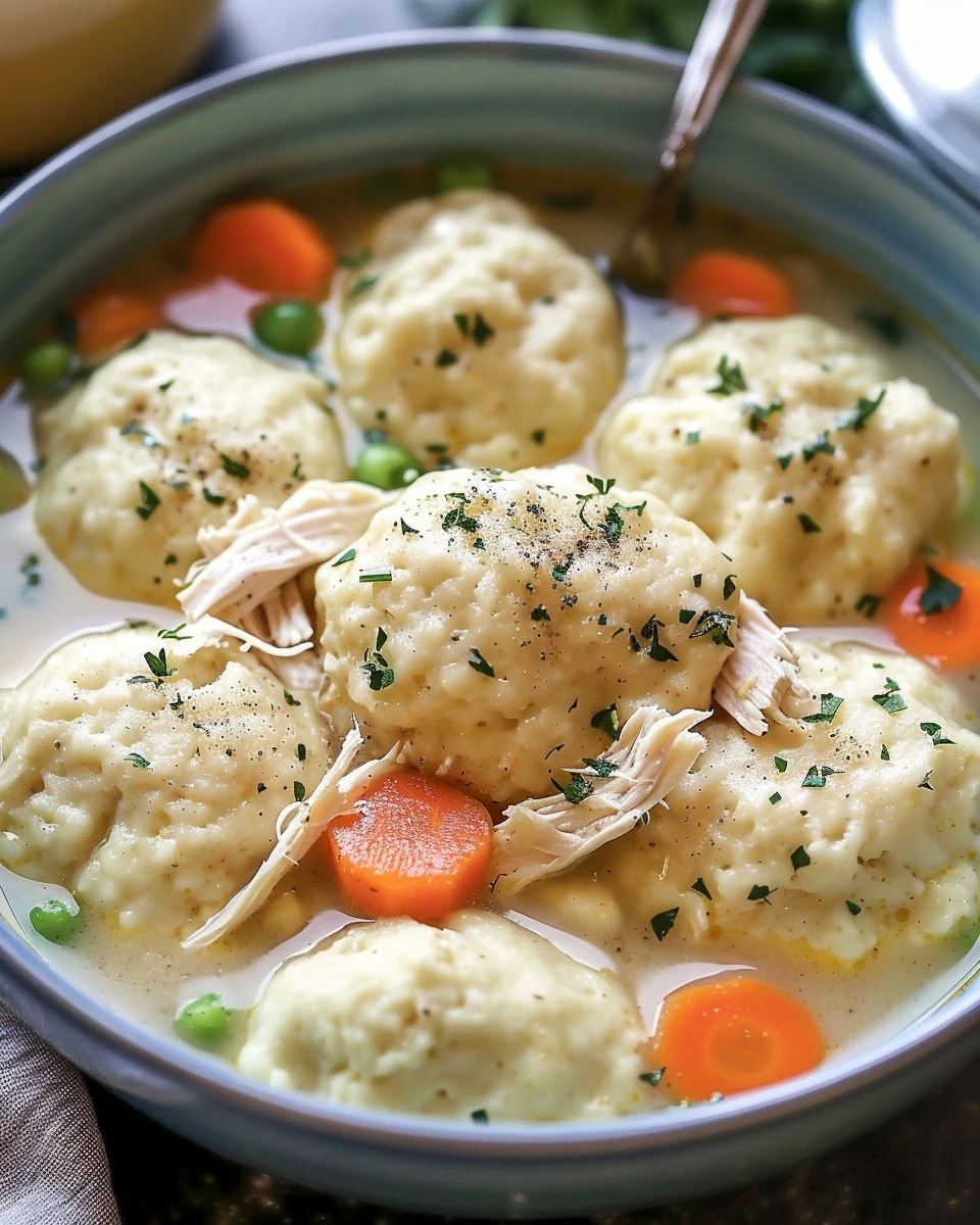 Easy Homemade Chicken and Dumplings Recipe finished dish