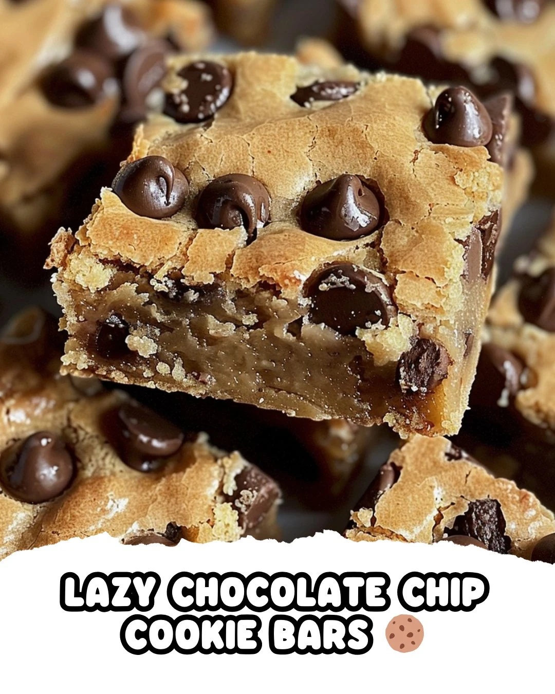 Easy Lazy Chocolate Chip Cookie Bars Recipe finished dish