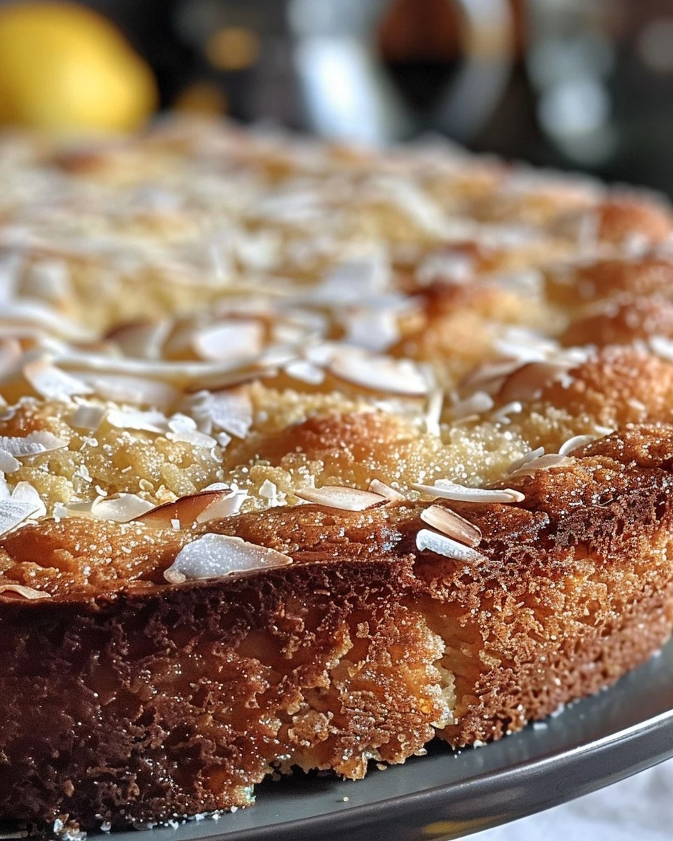 Easy Lemon Coconut Almond Cake Recipe to Delight finished dish