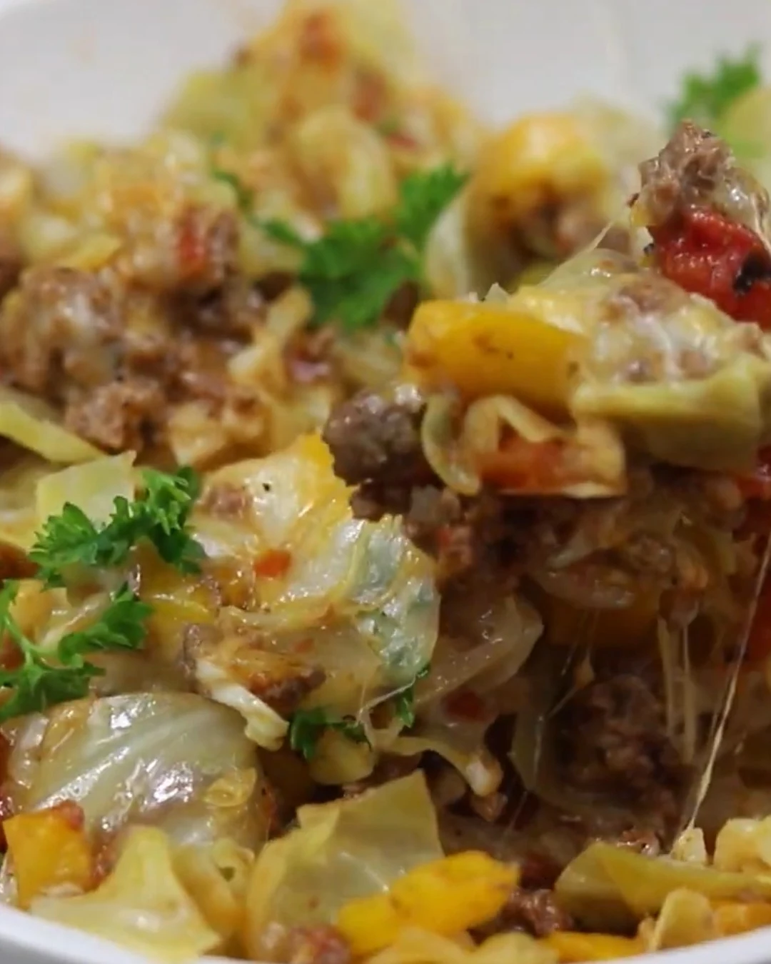 Easy Low Carb Unstuffed Cabbage Casserole Recipe finished dish