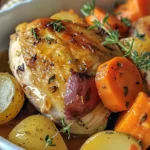 Easy Midweek Roast Dinner with Garlic Gravy Recipe finished dish