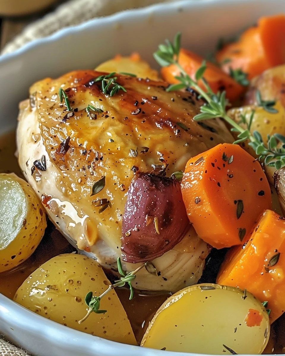 Easy Midweek Roast Dinner with Garlic Gravy Recipe finished dish
