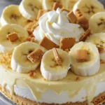 Easy No Bake Banana Pudding Cheesecake Recipe finished dish