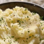 Easy No Boil Slow Cooker Mashed Potatoes Recipe finished dish