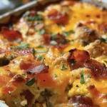 Easy Overnight Breakfast Casserole Recipe finished dish