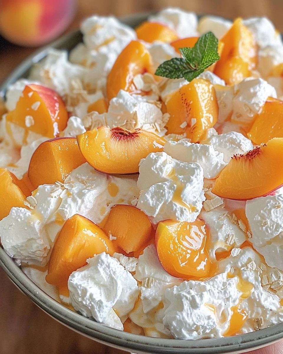 Easy Peach Fluff Salad - A Sweet Delight for Any Occasion finished dish