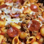 Easy PEPPERONI PIZZA HAMBURGER HELPER Recipe finished dish