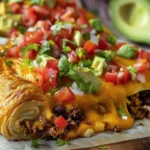 Easy Pillsbury Crescent Roll Taco Bake Recipe finished dish