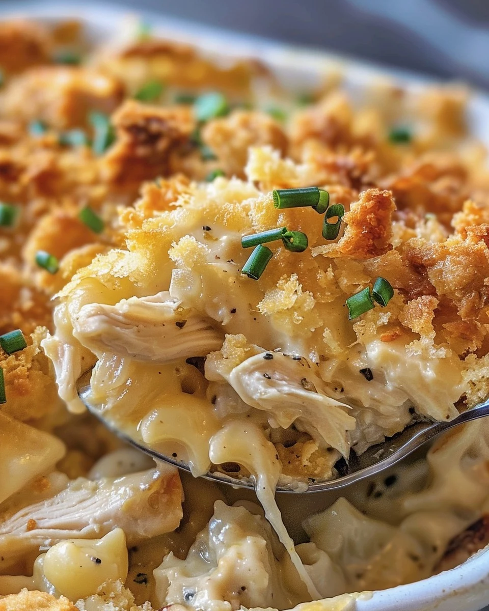 Easy Ritz Chicken Casserole Recipe for Family Meals finished dish
