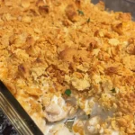 Easy Ritz Cracker Chicken Casserole Recipe finished dish