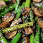 Easy Sautéed Asparagus and Mushrooms Recipe finished dish