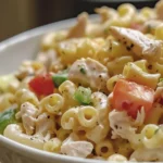 Easy Simple Ranch Chicken Macaroni Salad Recipe finished dish