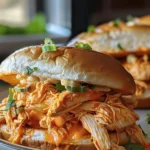 Easy Slow Cooker Buffalo Chicken Sandwiches Recipe finished dish