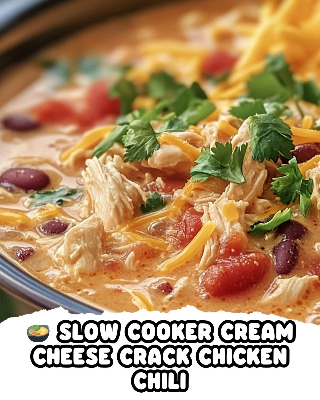 Slow Cooker Cream Cheese Crack Chicken Chili