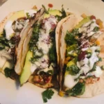 Easy Slow Cooker Queso Chicken Tacos Recipe finished dish