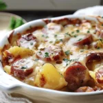 Easy Slow Cooker Sausage and Potato Casserole Recipe finished dish