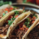 Easy Slow Cooker Shredded Beef Tacos Recipe finished dish