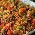 Easy Spanish Rice and Beef Casserole Recipe finished dish