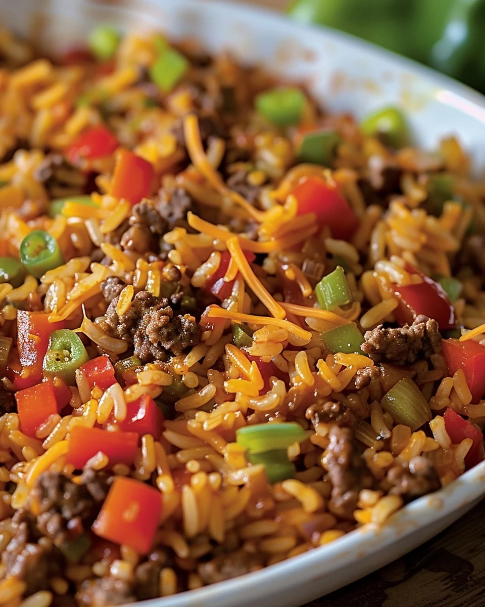 Easy Spanish Rice and Beef Casserole Recipe finished dish