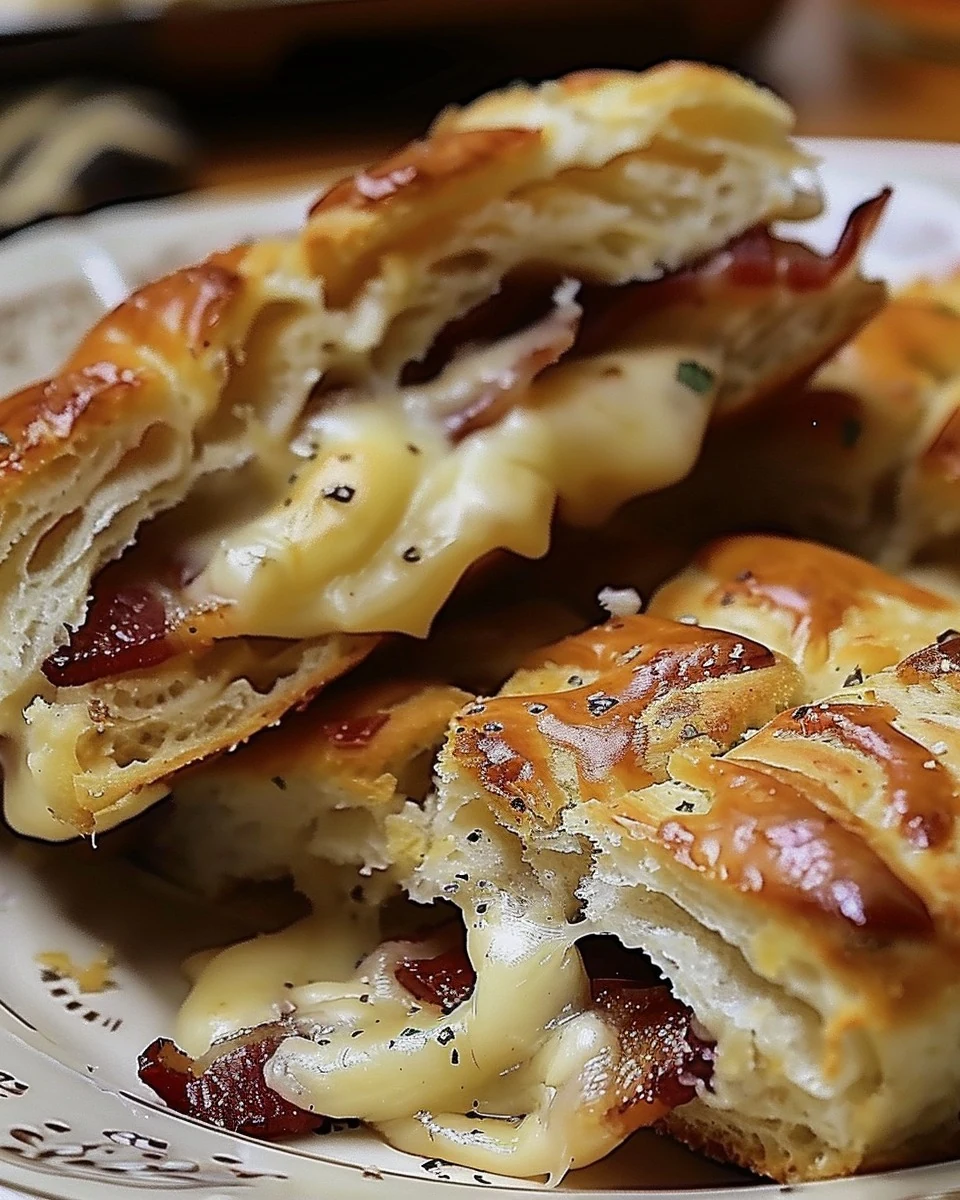 Easy Stuffed Bacon and Cheese Biscuits Recipe finished dish
