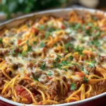 Easy Stuffed Pepper Spaghetti Bake Recipe finished dish