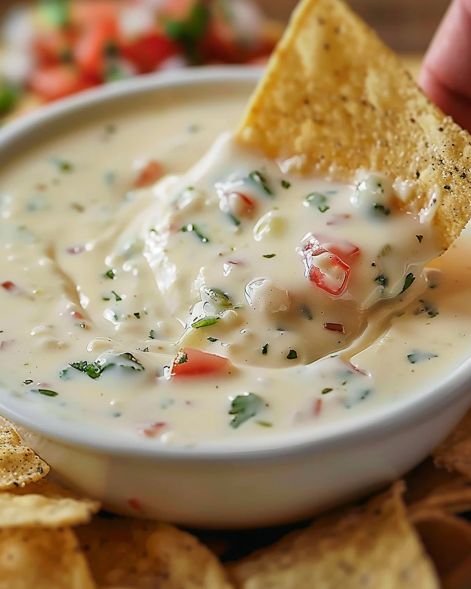 Easy White Queso Recipe for Perfect Dips finished dish