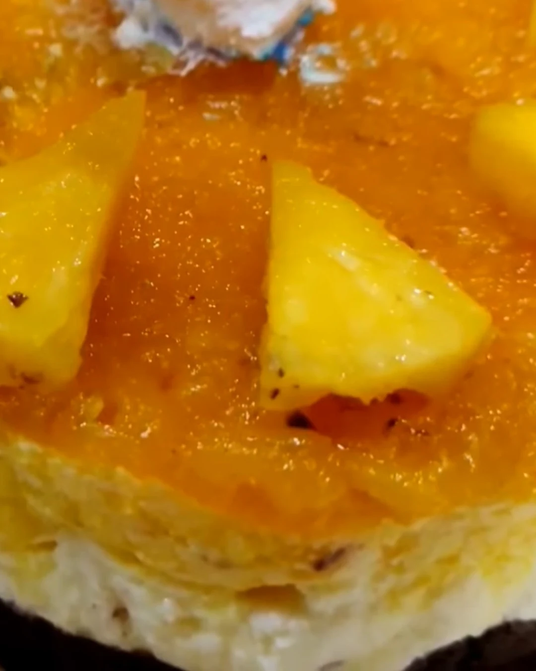 Experience Tropical Bliss with No Bake Pineapple Mousse Cheesecake finished dish