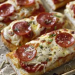 Flavorful Garlic Bread Pepperoni Pizzas Recipe finished dish