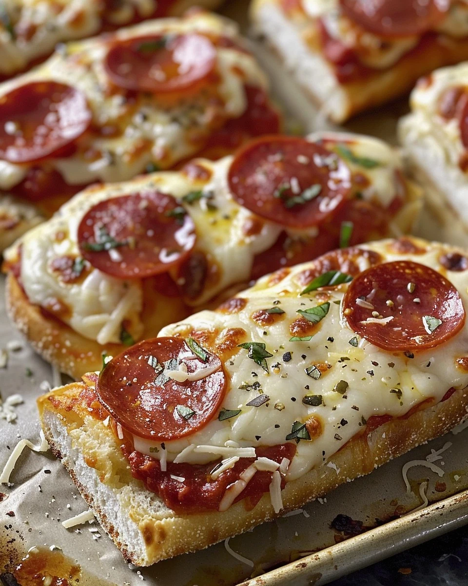 Flavorful Garlic Bread Pepperoni Pizzas Recipe finished dish