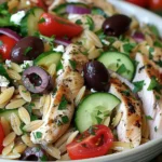 Flavorful Greek Chicken Orzo Salad Recipe finished dish